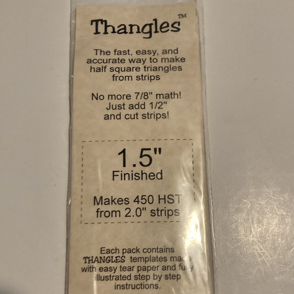 Thangles bundles plus quilting project pattenrs, half inch square triangles new - Picture 3 of 10